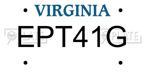 EPT41G Virginia License Plate