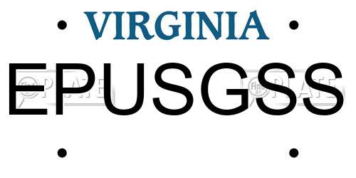 EPUSGSS Virginia License Plate