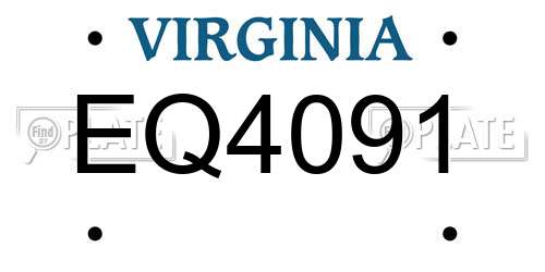 EQ4091 Virginia License Plate