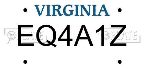 EQ4A1Z Virginia License Plate