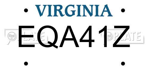 EQA41Z Virginia License Plate