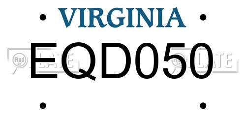 EQD050 Virginia License Plate