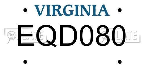 EQD080 Virginia License Plate