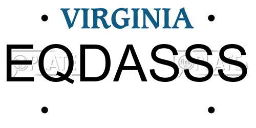 EQDASSS Virginia License Plate