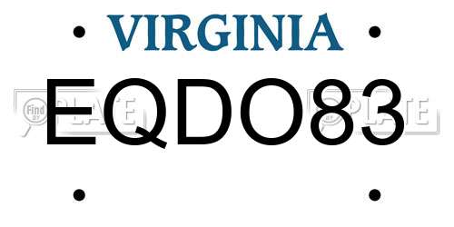 EQDO83 Virginia License Plate