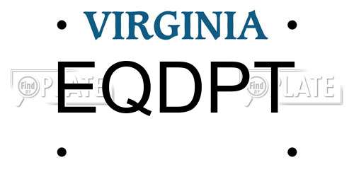 EQDPT Virginia License Plate
