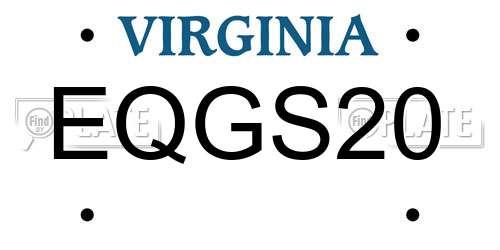 EQGS20 Virginia License Plate