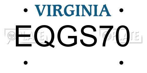 EQGS70 Virginia License Plate