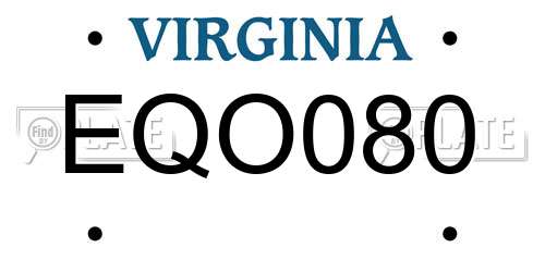 EQO080 Virginia License Plate