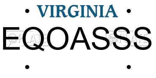 EQOASSS Virginia License Plate