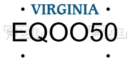 EQOO50 Virginia License Plate
