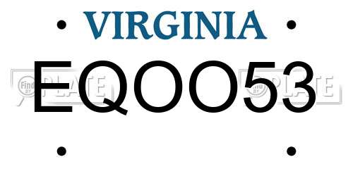 EQOO53 Virginia License Plate
