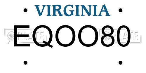 EQOO80 Virginia License Plate