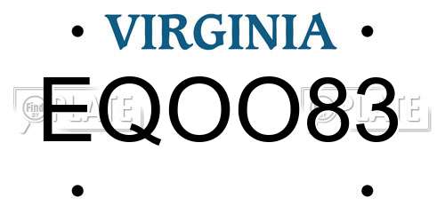 EQOO83 Virginia License Plate