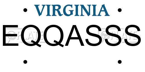 EQQASSS Virginia License Plate