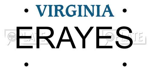 ERAYES Virginia License Plate