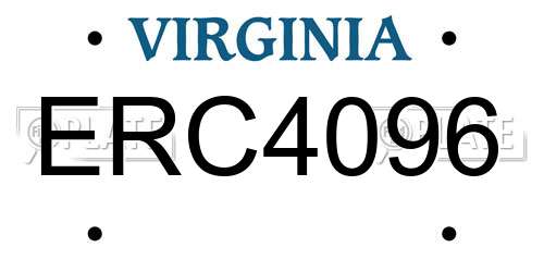 ERC4096 Virginia License Plate