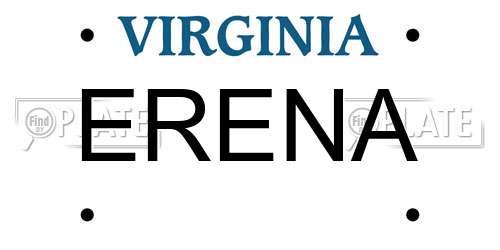 ERENA Virginia License Plate