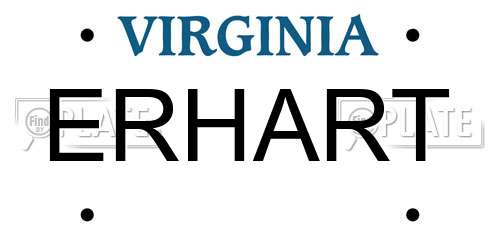 ERHART Virginia License Plate