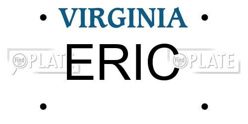 ERIC Virginia License Plate