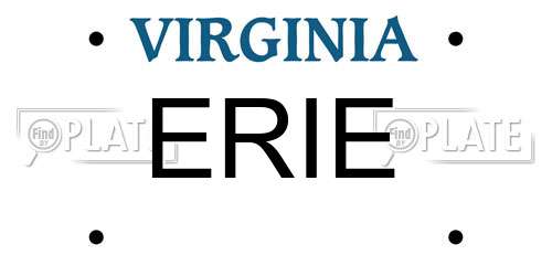 ERIE Virginia License Plate
