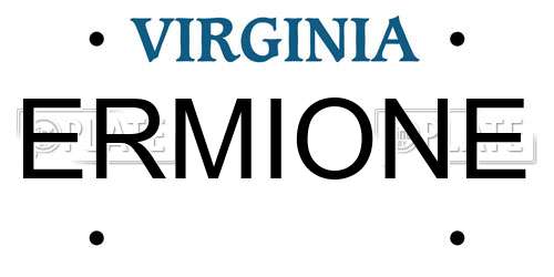 ERMIONE Virginia License Plate