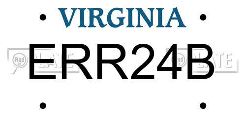 ERR24B Virginia License Plate