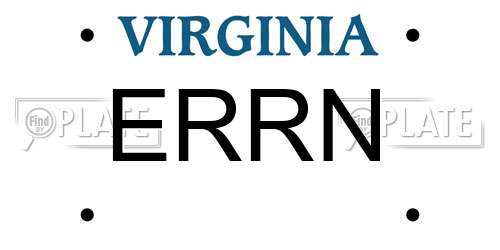 ERRN Virginia License Plate