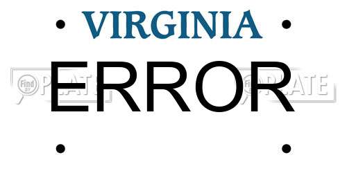 ERROR Virginia License Plate