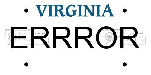 ERRROR Virginia License Plate
