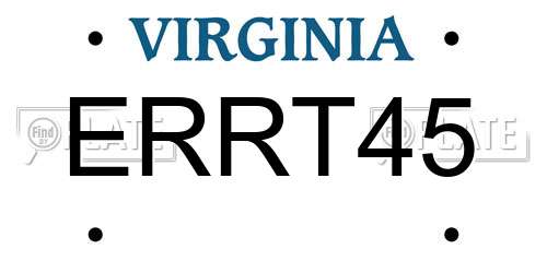 ERRT45 Virginia License Plate