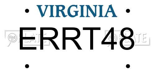 ERRT48 Virginia License Plate
