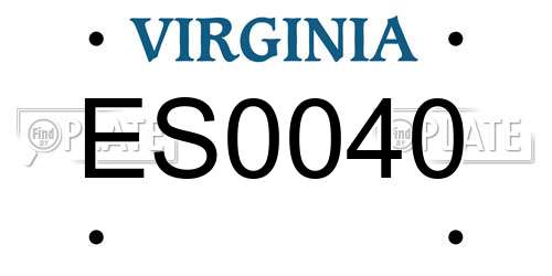 ES0040 Virginia License Plate