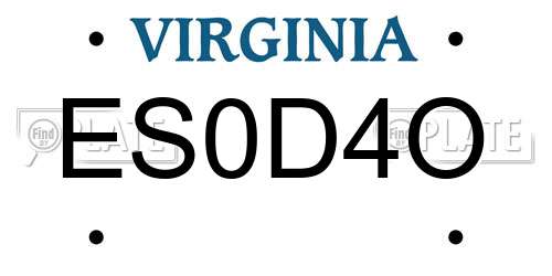ES0D4O Virginia License Plate