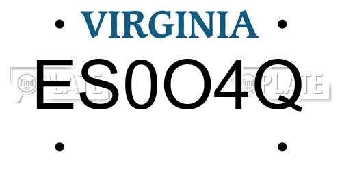 ES0O4Q Virginia License Plate