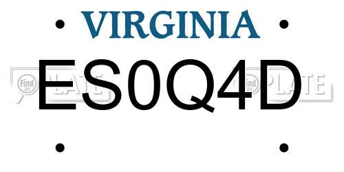 ES0Q4D Virginia License Plate