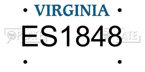 ES1848 Virginia License Plate