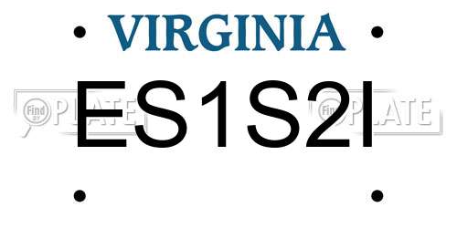 ES1S2I Virginia License Plate