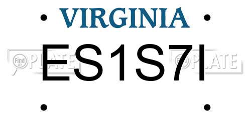 ES1S7I Virginia License Plate