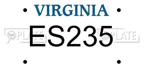 ES235 Virginia License Plate
