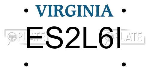ES2L6I Virginia License Plate