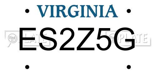 ES2Z5G Virginia License Plate
