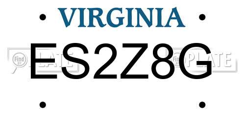 ES2Z8G Virginia License Plate