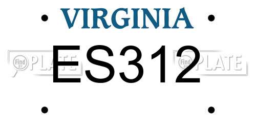 ES312 Virginia License Plate