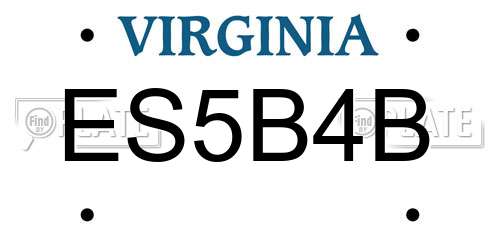 ES5B4B Virginia License Plate