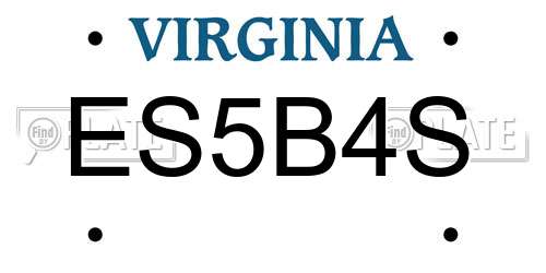 ES5B4S Virginia License Plate