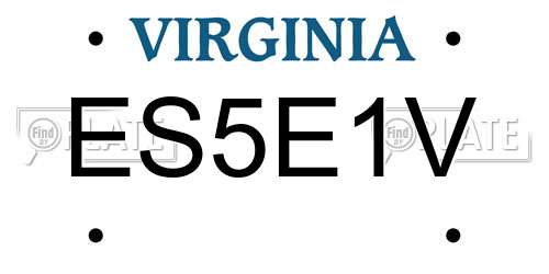 ES5E1V Virginia License Plate