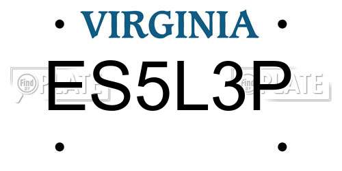 ES5L3P Virginia License Plate
