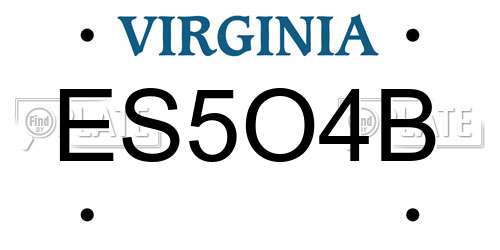 ES5O4B Virginia License Plate