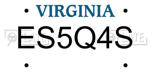 ES5Q4S Virginia License Plate